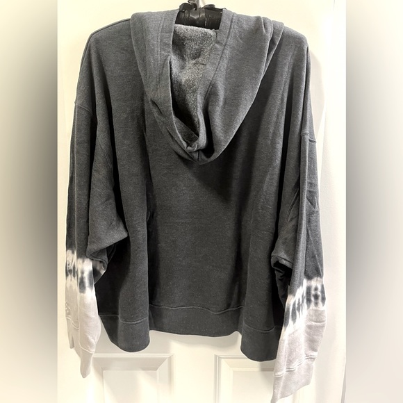 Victoria’s Secret PINK “Campus Charcoal Dip Dye” Tie-Dye Hooded Sweatshirt XXL - Picture 10 of 15